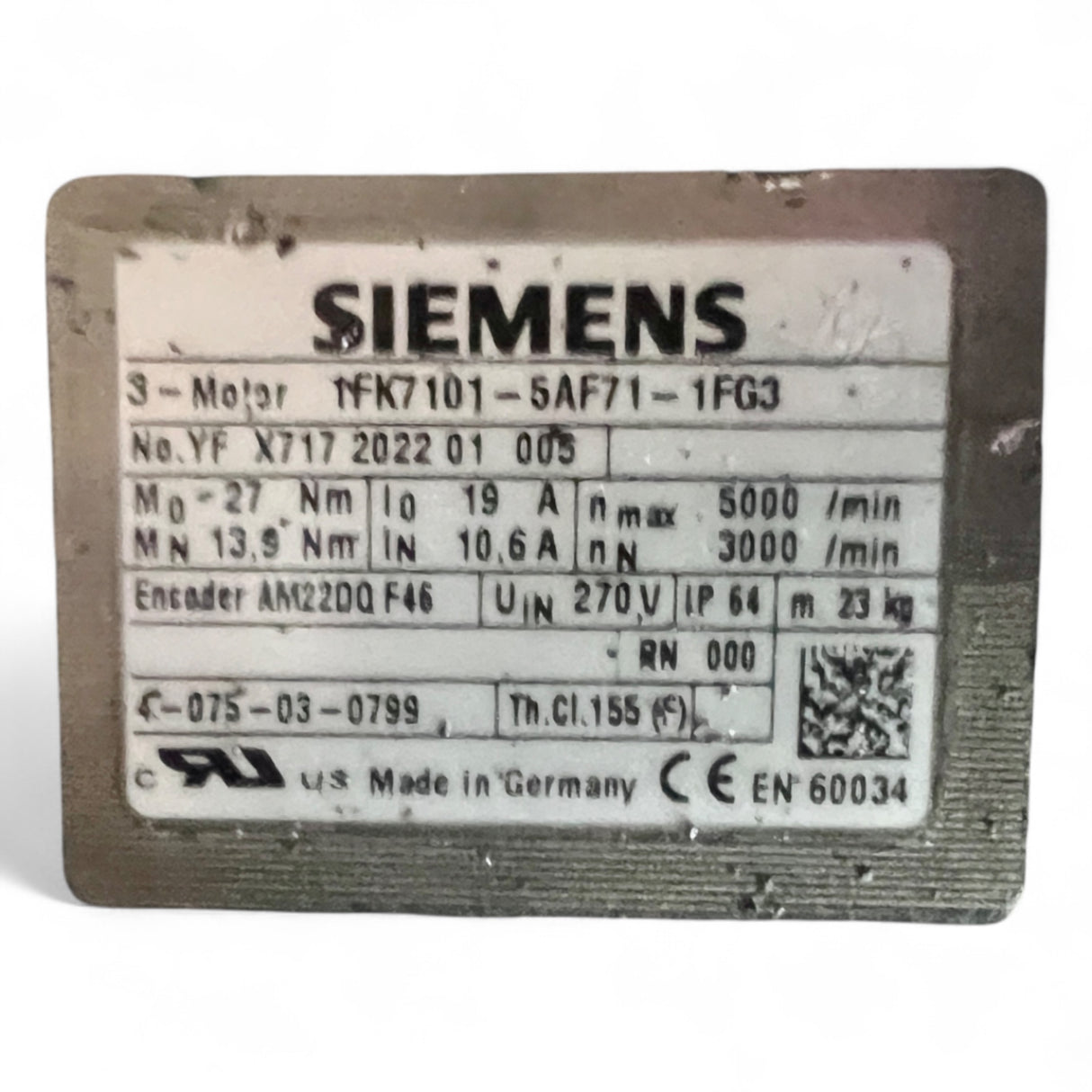 HOMAG BOF BAZ Siemens Servomotor FK7101-5AF71-1CG3 Art.-Nr. 1FK7101-5AF71-1CG3