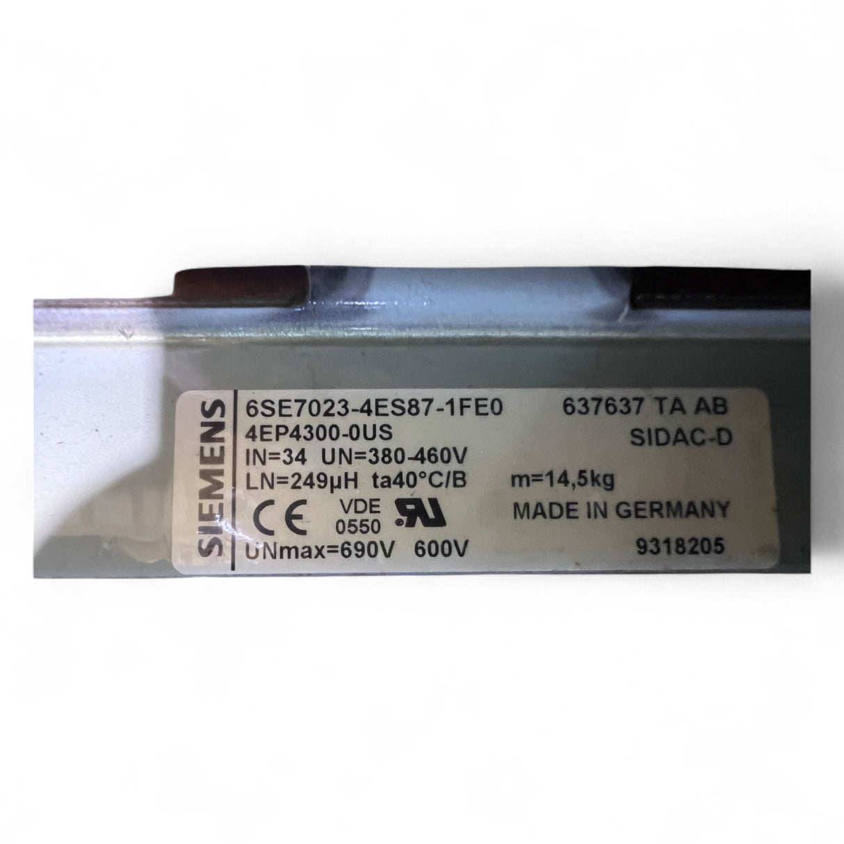 Siemens Netzdrossel 34 A 380–460 V 249 µH – Line Reactor | Drosselspule | 6SE7023-4ES87-1FE0