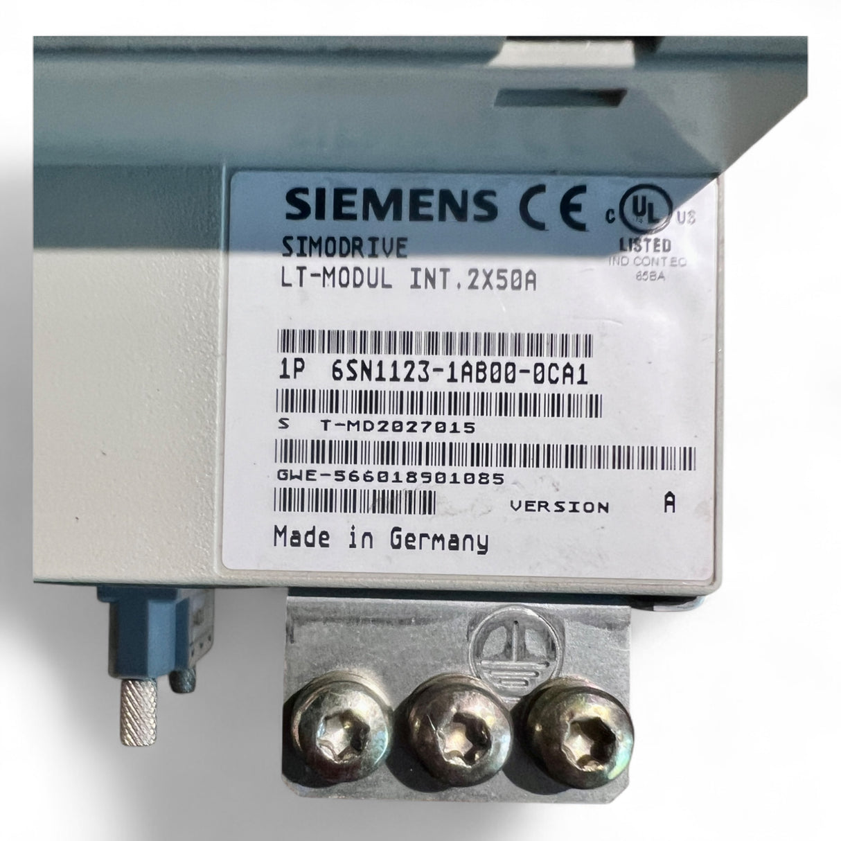 Siemens SIMODRIVE LT-Modul INT. 2×50 A 6SN1123-1AB00-0CA1 + Steuer-/Regelmodul 6SN1118-0NH00-0AA2 geeignet für IMA Maschinen)