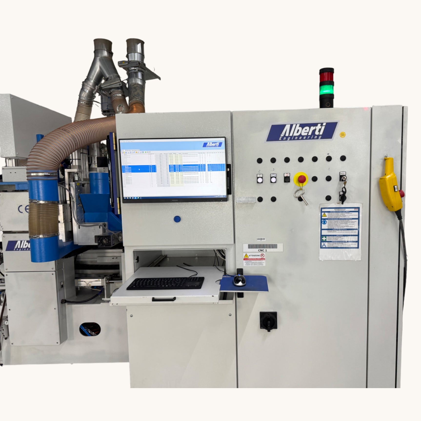 ALBERTI VECTOR CN CNC Vertikalbohrmaschine Fräsmaschine Dübeleintreibmaschine Beschlagsetzmaschine 6-seitig