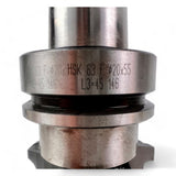 HSK 63 F Spannzangenfutter mit Bohrungsaufnahme und Duplex HW Profilfräser D=63 mm L=36 mm
