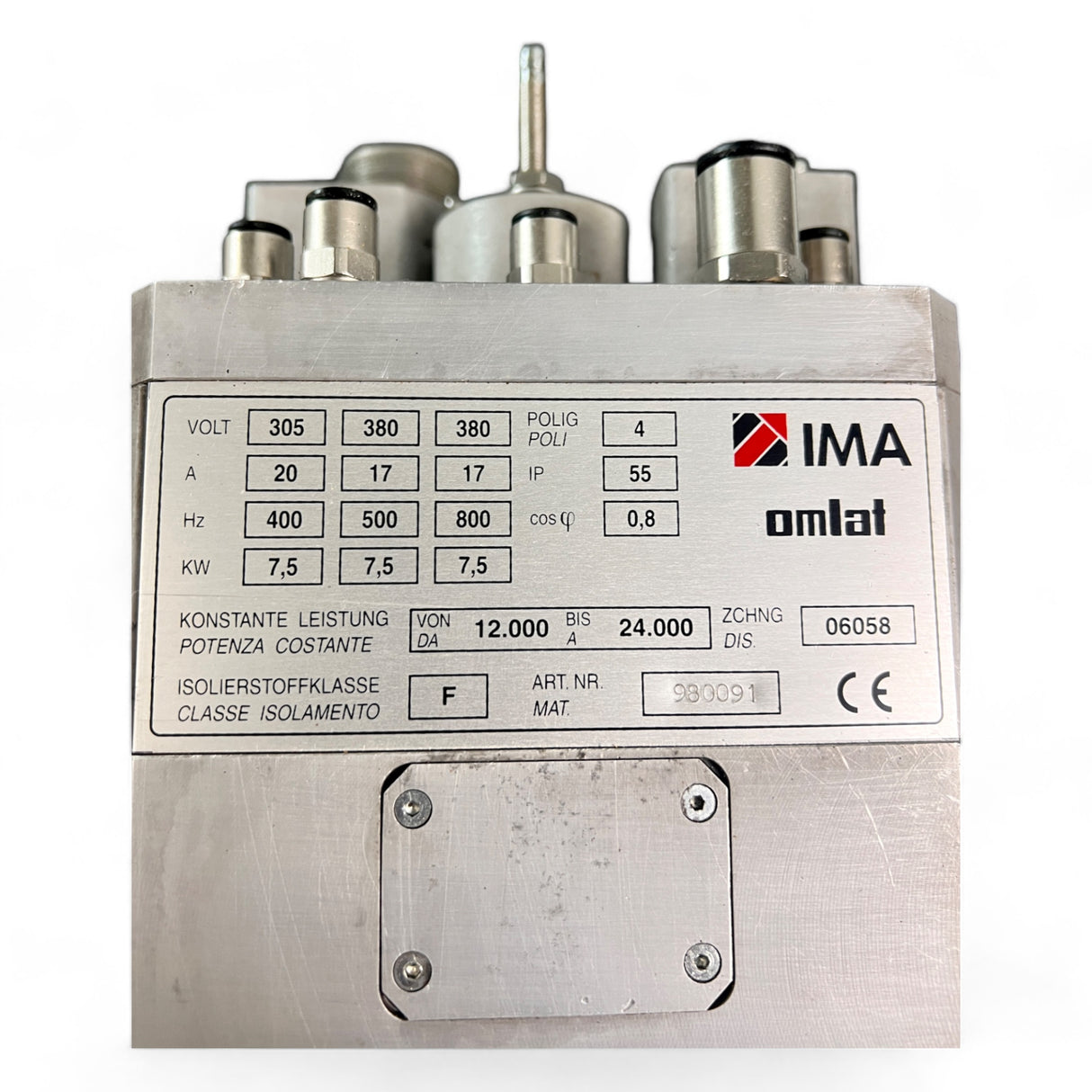 OMLAT IMA Hauptspindel 6058 980091 7,5 KW Spindel ohne ( C Achse ) W-Achse