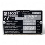 BECKER KVT 3.100 Trockenlaufende Drehschieber-Vakuumpumpe