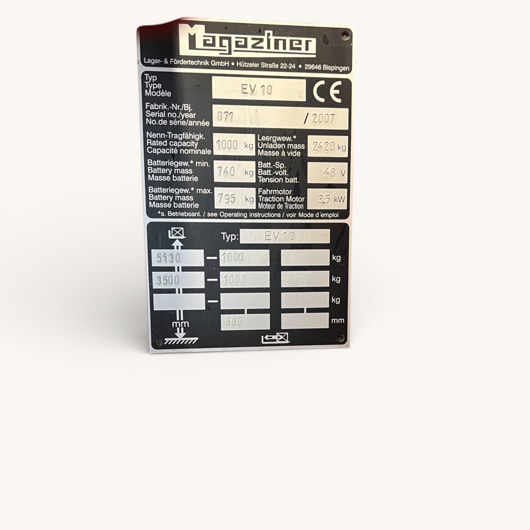 Magaziner EV 10 Schmalgang Kommissionierstapler Baujahr 2007