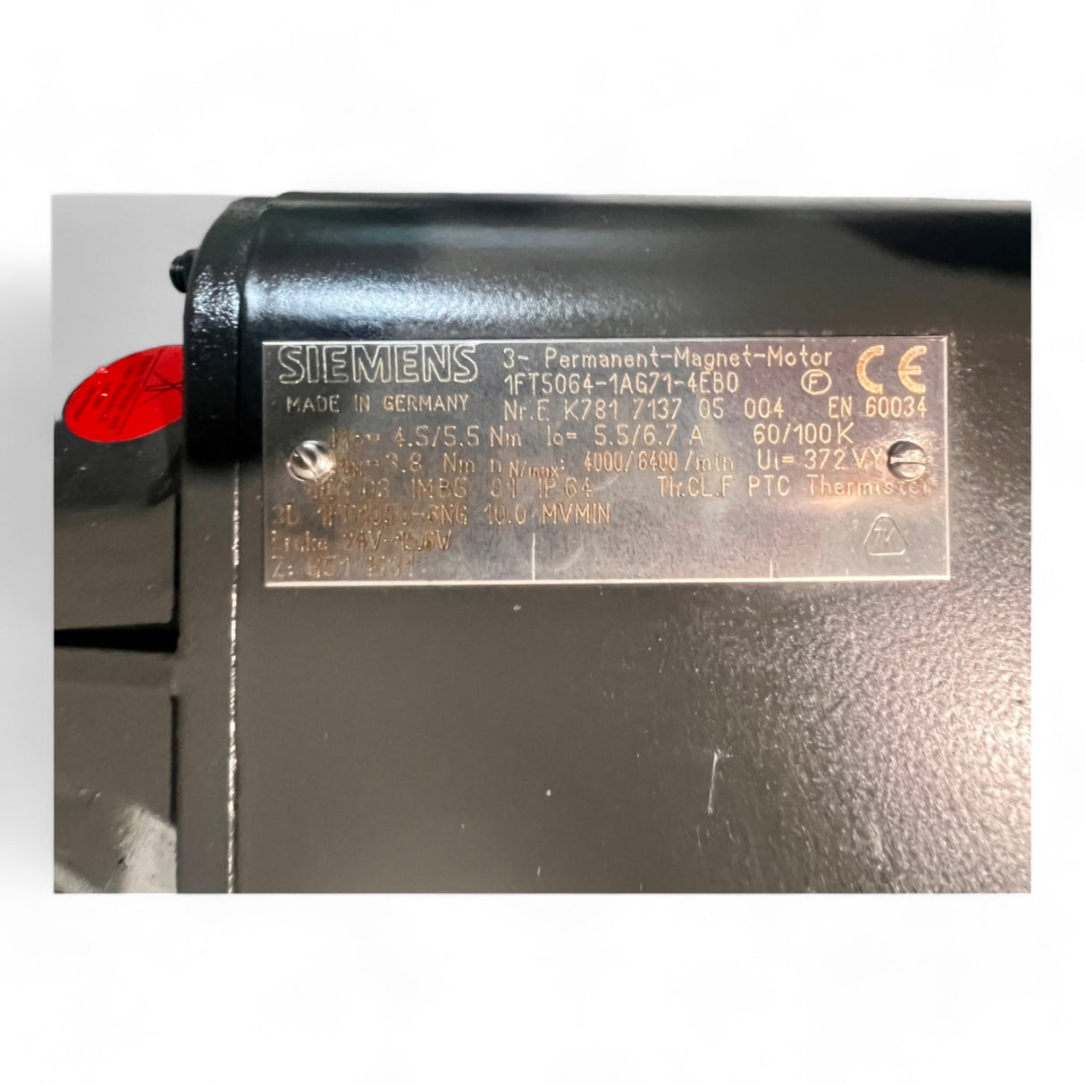 SIEMENS 3-Phase Permanent-Magnet-Motor 1FT5064-1AG71-4E80  K781 7137 05 004