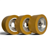 3 Vorschubrollen 120 x 60 mm Polyurethan (PU R / PU) mit Alukern – Ø35 mm Bohrung – Teilkreis 8,5 x 48 – für Maggi, Haffner, HolzHer