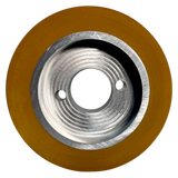 Vorschubrolle 110 x 50 mm Polyurethan (PU R / PU) mit Alukern – Ø35 mm Bohrung – Teilkreis 8,5 x 48 – für  HolzHer