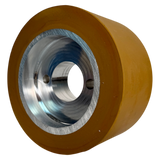 3 Vorschubrollen 120 x 60 mm Polyurethan (PU R / PU) mit Alukern – Ø35 mm Bohrung – Teilkreis 8,5 x 48 – für Maggi, Haffner, HolzHer
