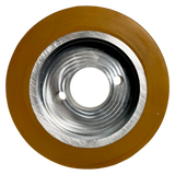 Vorschubrolle 110 x 50 mm Polyurethan (PU R / PU) mit Alukern – Ø35 mm Bohrung – Teilkreis 8,5 x 48 – für  HolzHer