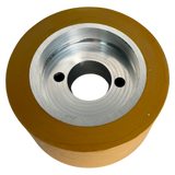 3 Vorschubrollen 120 x 60 mm Polyurethan (PU R / PU) mit Alukern – Ø35 mm Bohrung – Teilkreis 8,5 x 48 – für Maggi, Haffner, HolzHer