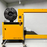 Strapex SMG 65 automatische Umreifungsanlage mit Fördertechnik und modularen Gliederbandförderanlage