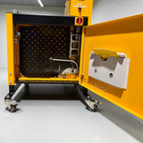 Strapex SMG 65 automatische Umreifungsanlage mit Fördertechnik und modularen Gliederbandförderanlage