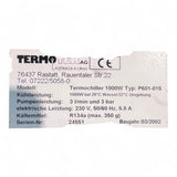 TermoTek Termochiller 1000W, Typ P601-015 Flüssigkeitskühler Chiller