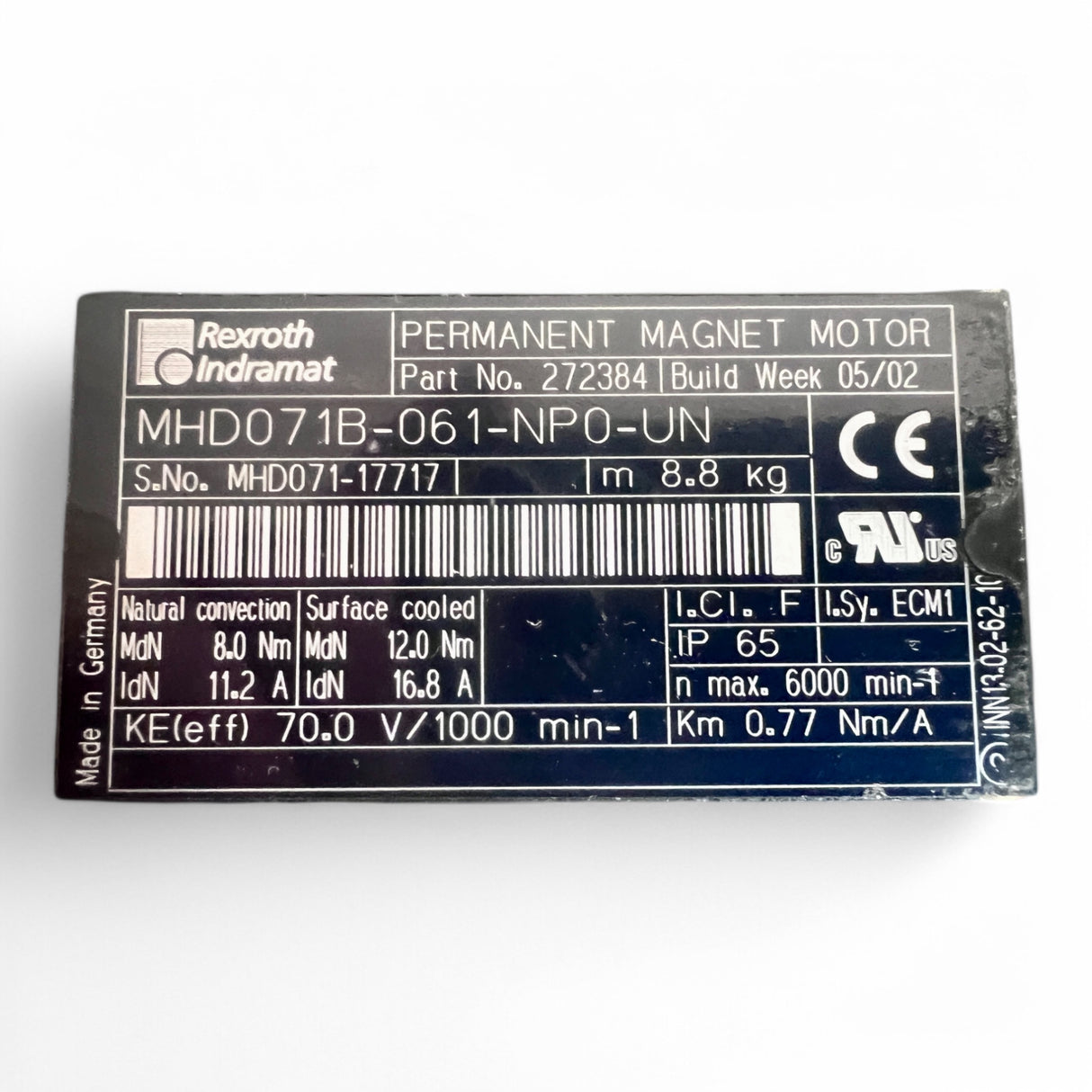 Bosch Rexroth Indramat Antriebsmotor MHD071B-061-NP0-UN WEEKE , HOMAG  2-214-95-1262