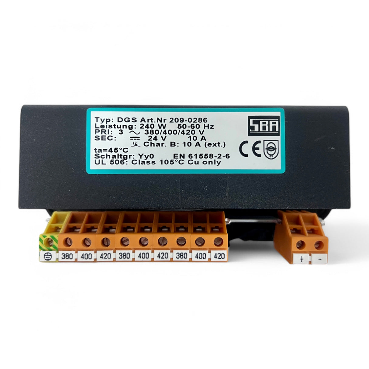 SBA Transformator DGS 209-0286 | 240 W | 24 V | 10 A