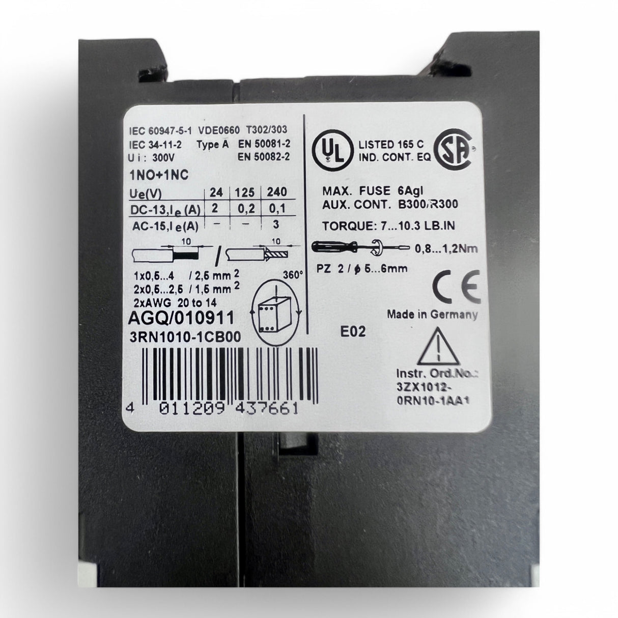 SIEMENS SIRIUS 3R Überwachungsrelais 3RN1010-1CB00