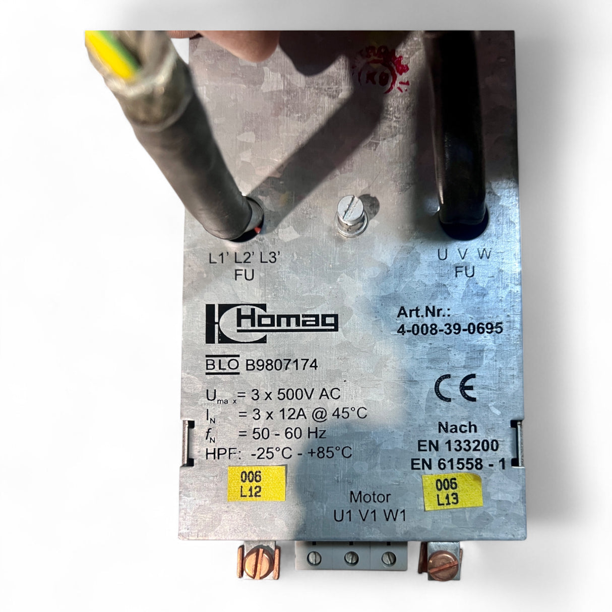 HOMAG Funkentstörfilter BLO B9807174 3x500 V AC 12 A – Artikelnummer 4-008-39-0695