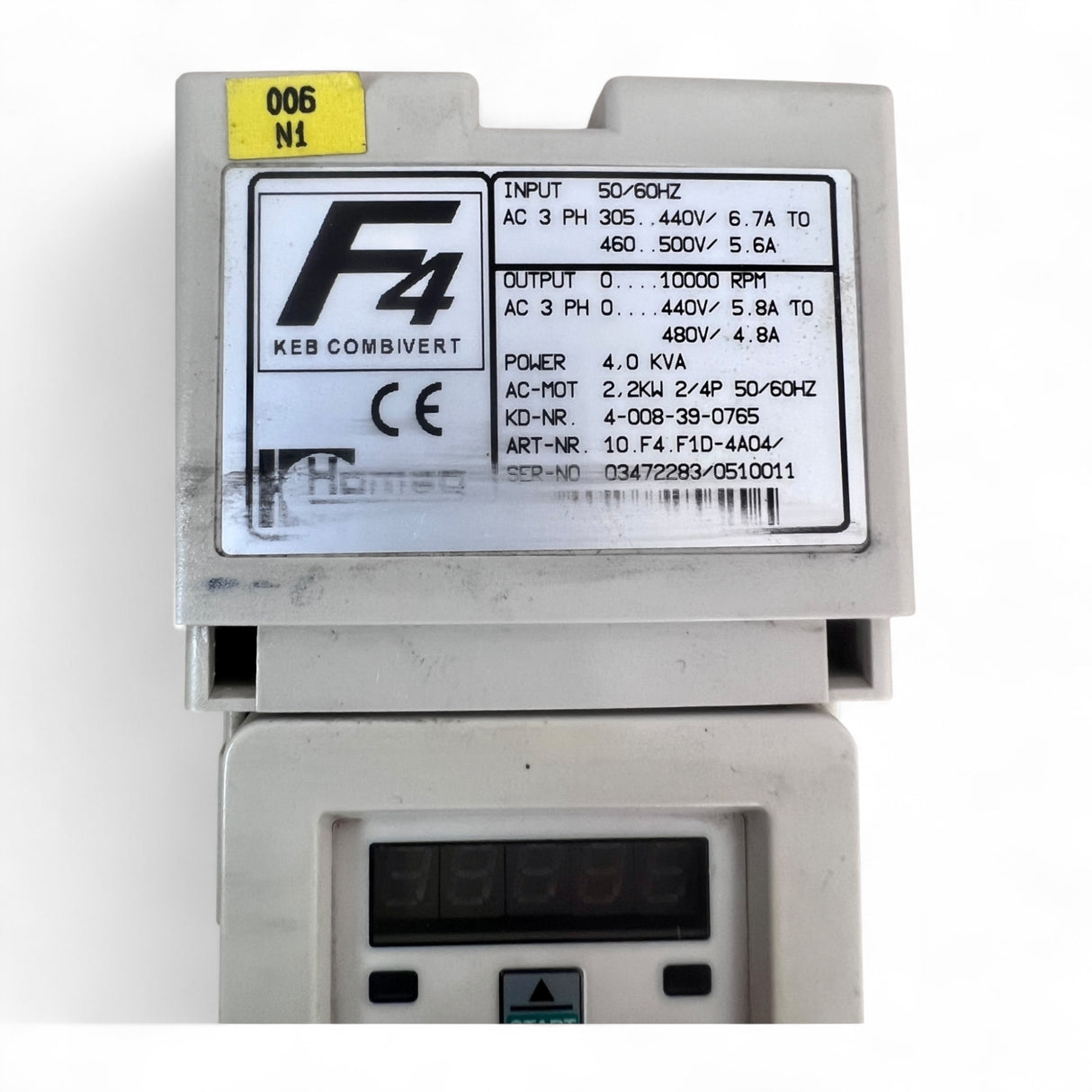 KEB COMBIVERT F4 Frequenzumrichter 10.F4.F1D-4040/Z 2.2 kW 4.0 kVA  Motorleistung mit RS232-Toslink Modul