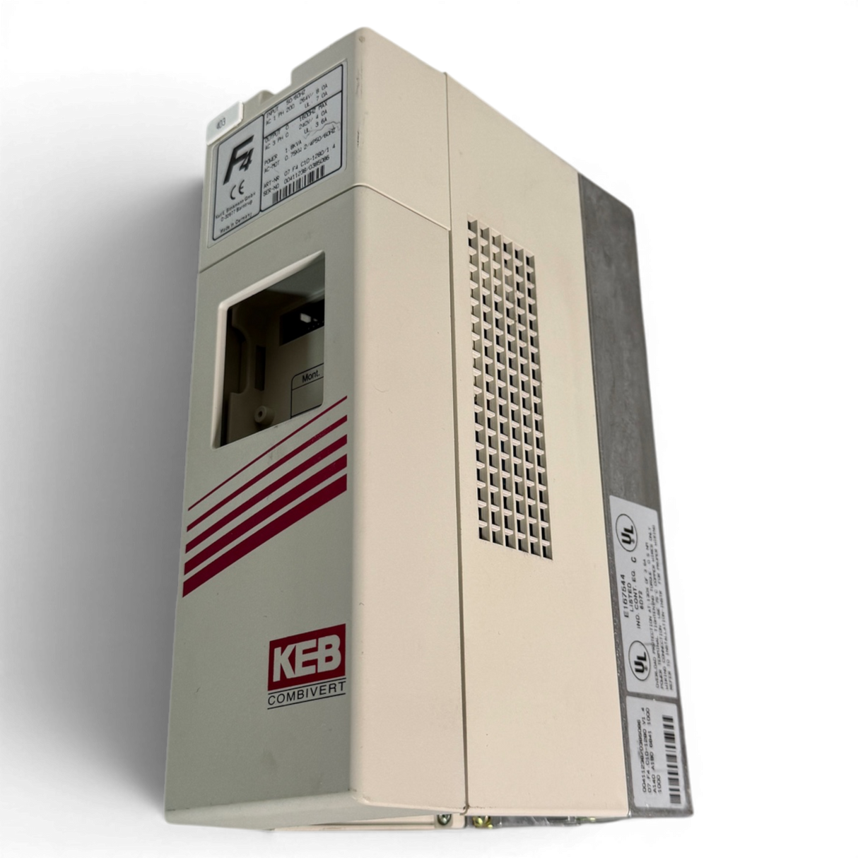 KEB COMBIVERT F4 Frequenzumrichter Art.-Nr. 07.F4.C1D-1280 V1.4 inkl. Bedienfeld 00.F4.010-2009