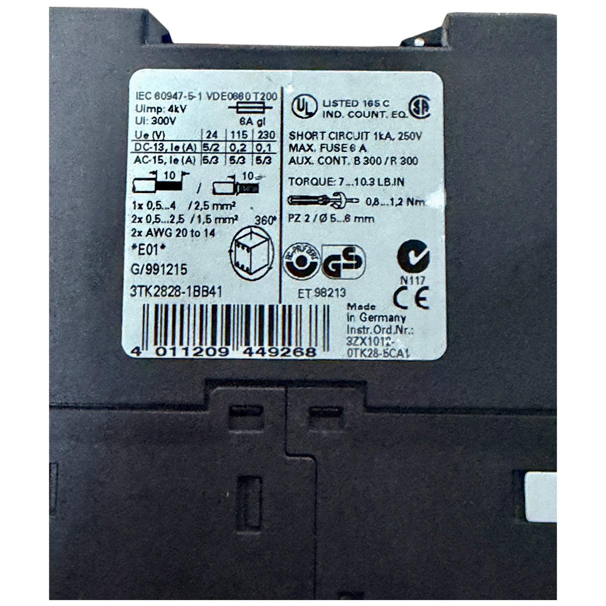 Siemens Siguard Sicherheitsrelais Art Nr 3TK2828 1BB41