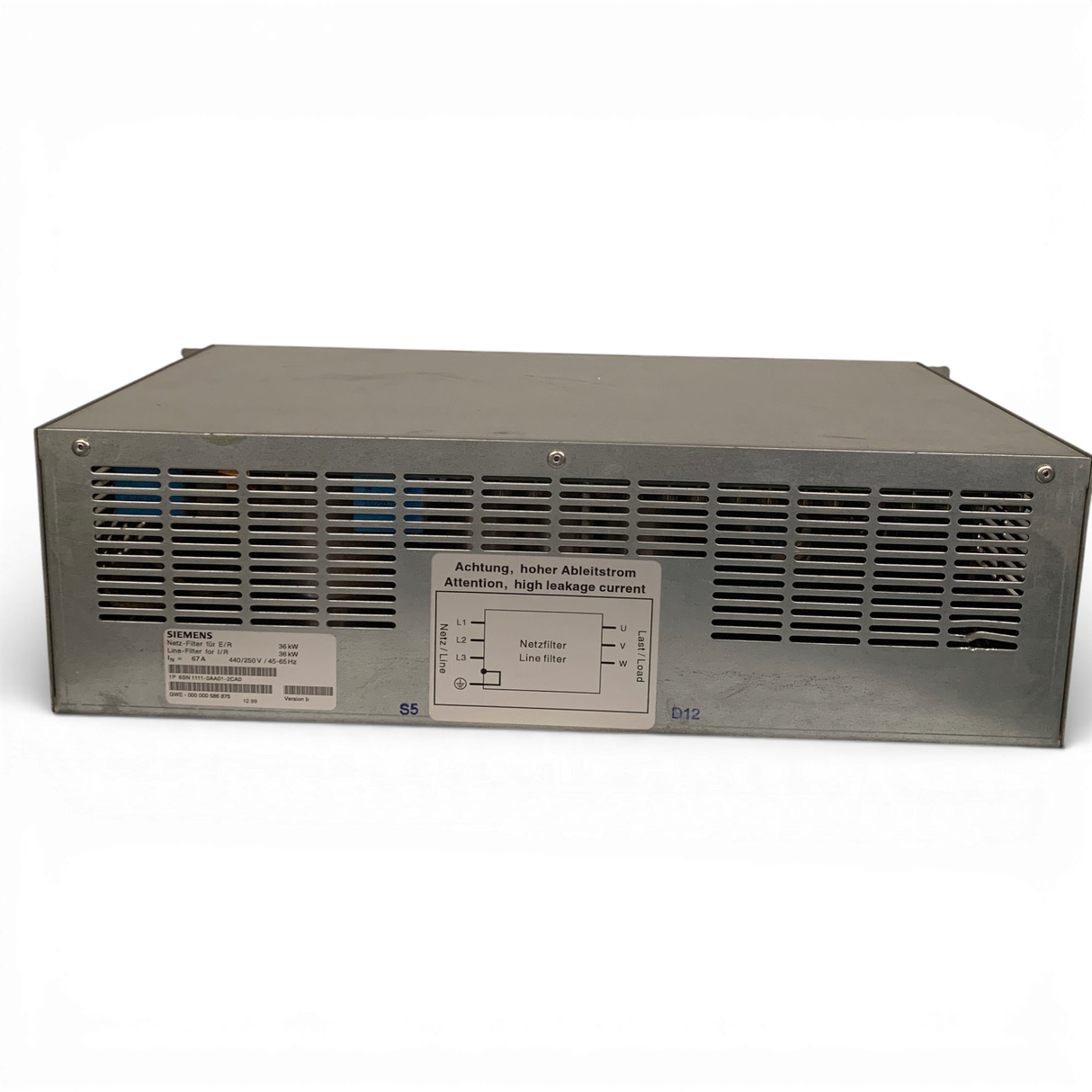 SIEMENS Netz-Filter (I/R) 36kW 6SN111-0AA01 Art.-Nr. 6SN111-0AA01