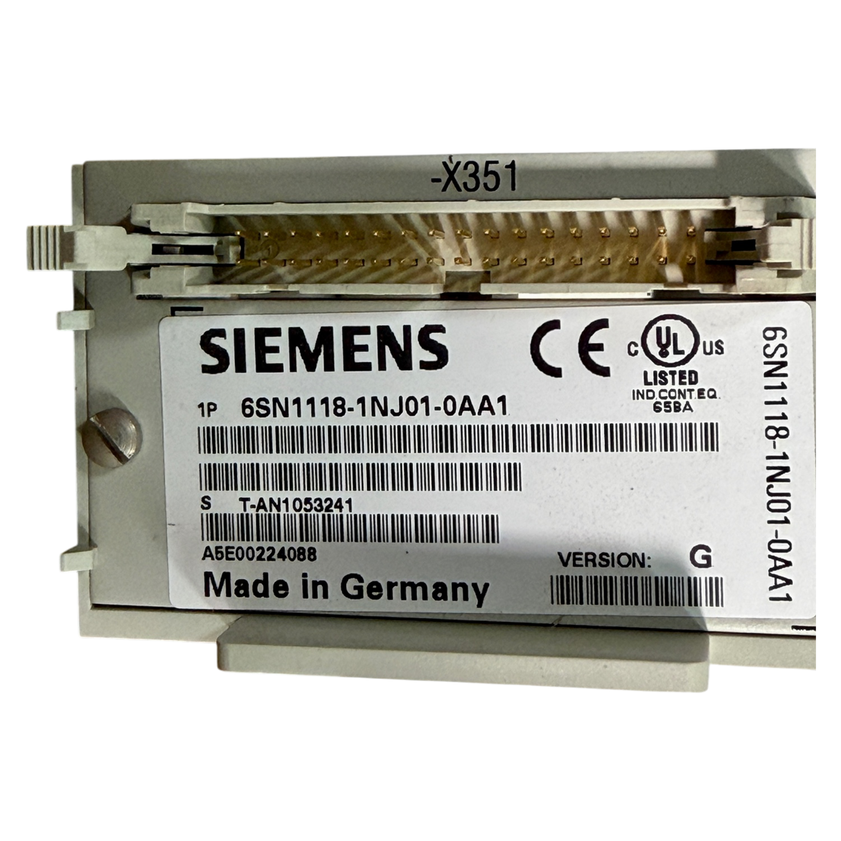 Siemens SIMODRIVE Regelungsbaugruppe Art.-Nr. 6SN1118-1NJ01-0AA1 Seriennummer T-AN1053241