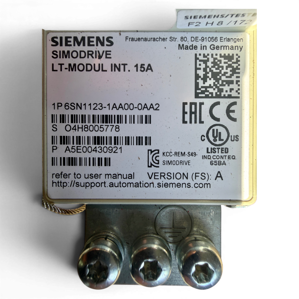 Siemens SIMODRIVE LT-MODUL INT. 15A Art.-Nr. 6SN1123-1AA00-0AA2